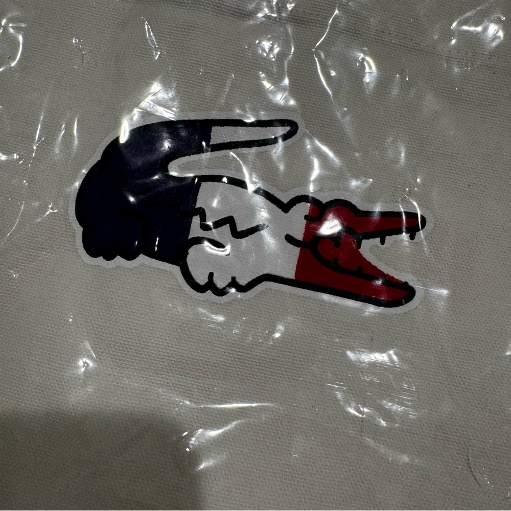 Lacoste Canvas Preppy Uniform Prep Euro Summer Y2K Streetware Tote - Picture 4 of 7